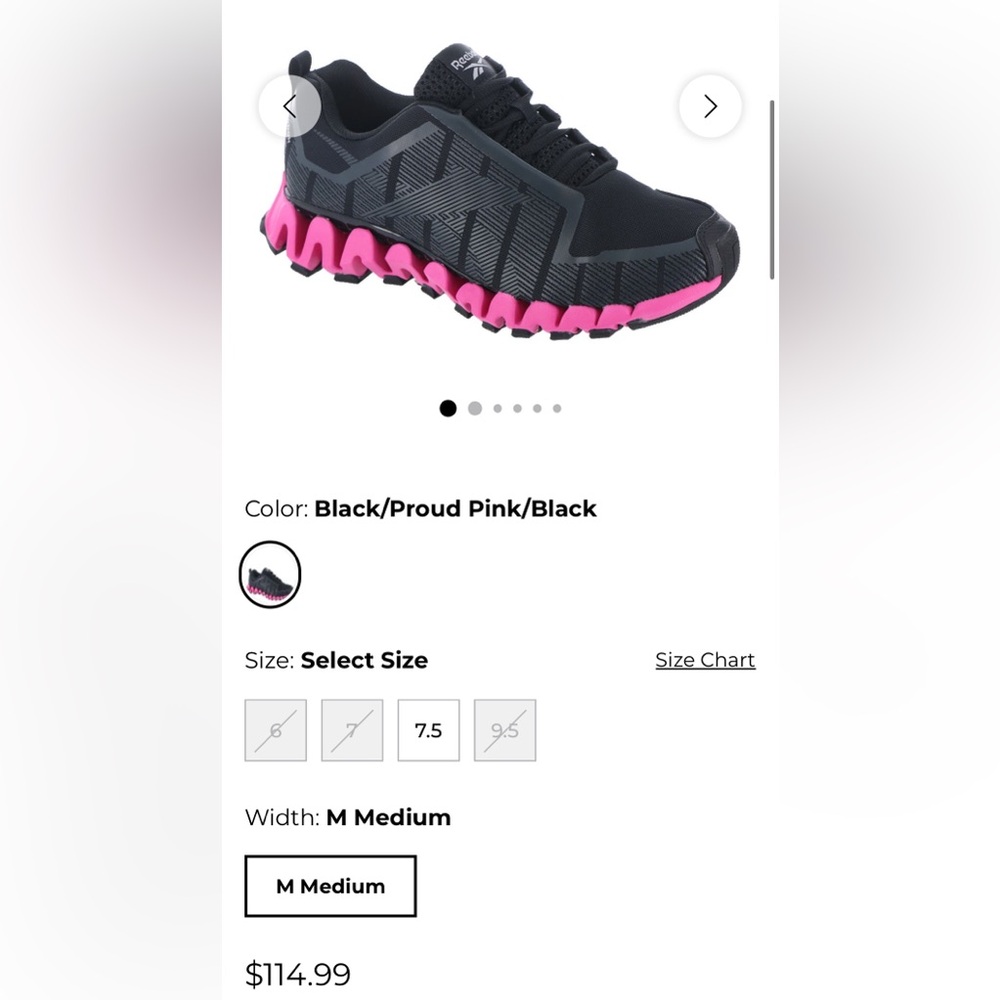 Reebok Zigwild TR6 Black and Proud Pink Athletic Shoes